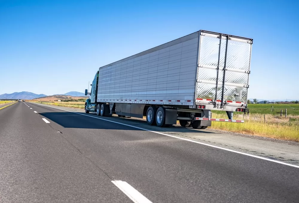 Truck stopped on highway