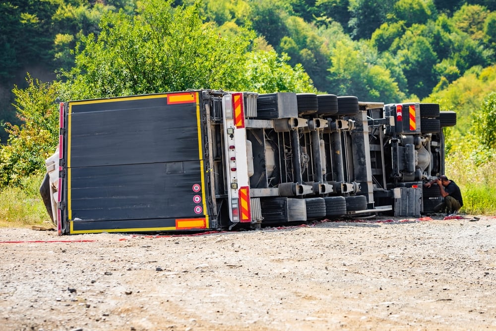 Overturned truck